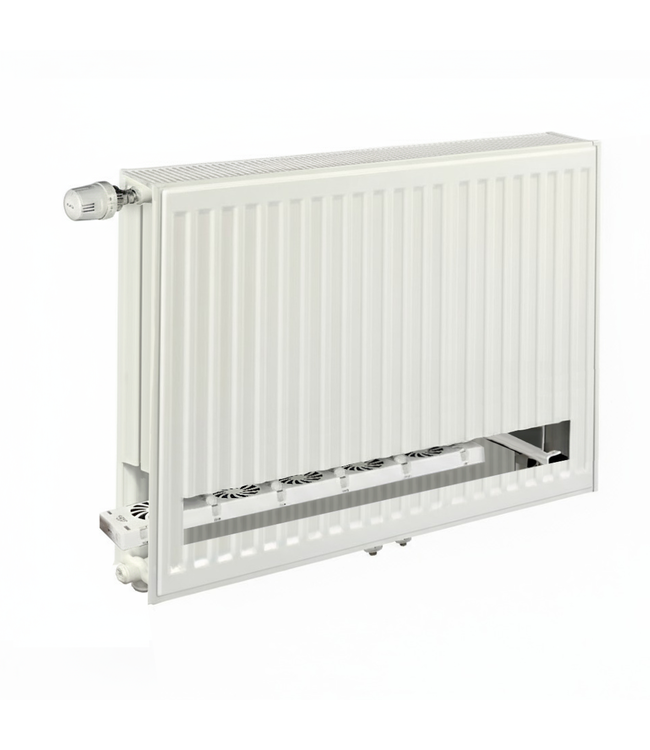  40x260 cm Type 22 8+ Hybride - 4814 Watt - ECA radiateur à panneaux avec 8 raccords - face avant nervurée - Blanc