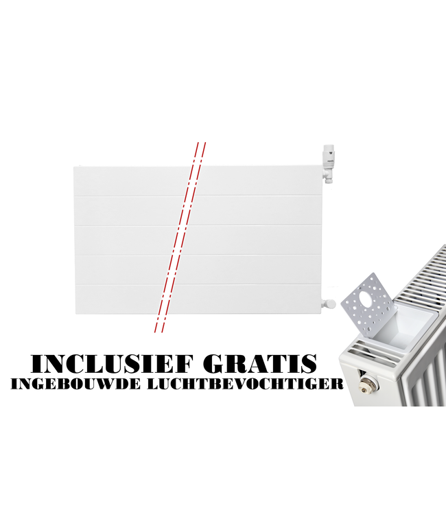  60x220 cm Type 22 - 4816 Watt - Radiateur à panneaux Oppio Compact 6 rainures - Blanc (Ral 9016)