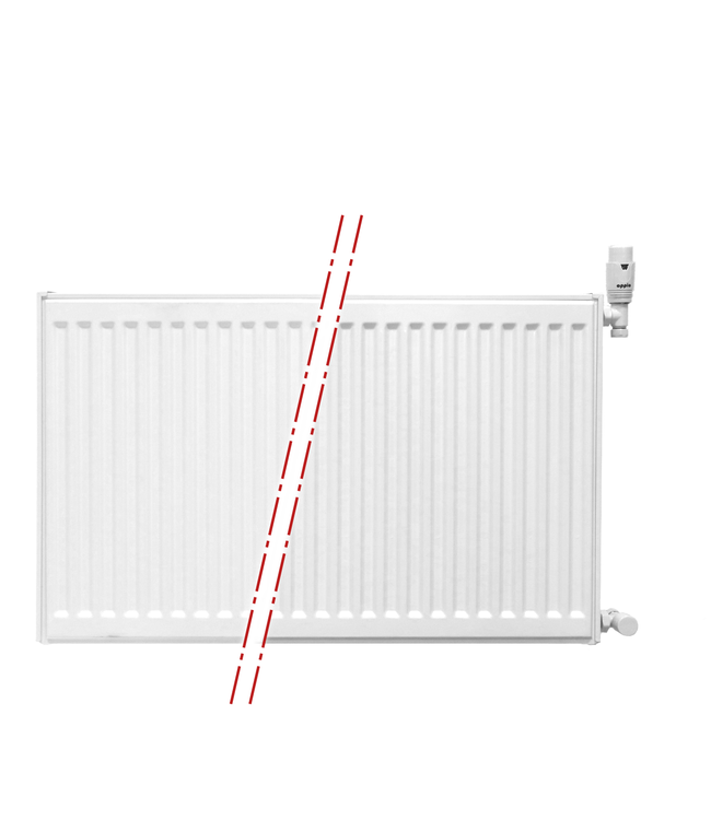  90x60 cm Type 11 - 966 Watt - Oppio Paneelradiator met 6 aansluitingen - geribbelde voorzijde - Wit (RAL 9016)