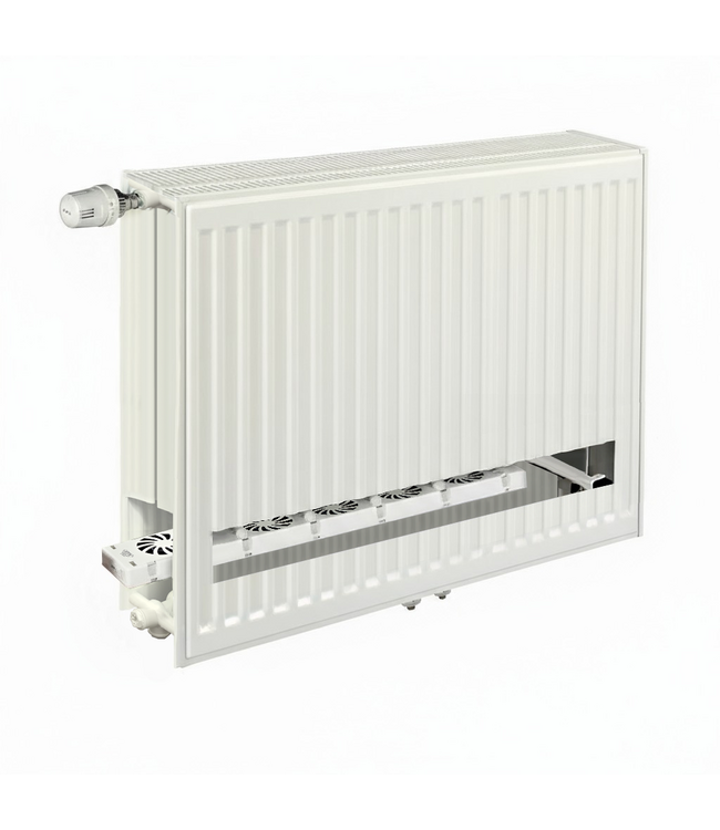  30x200 cm Type 33 8+ Hybride - 4223 Watt - ECA radiateur à panneaux avec 8 raccords - face avant nervurée - Blanc - Copy