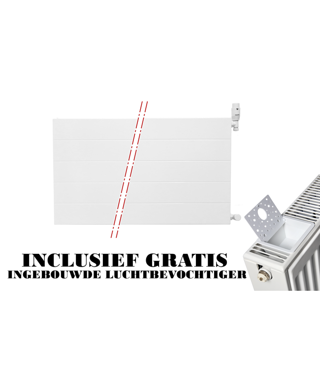  60x260 cm Type 22 - 6024 Watt - Radiateur à panneaux Oppio Compact 6 rainures - Blanc (Ral 9016)