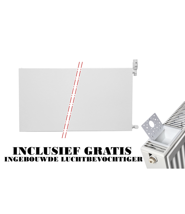  60x260 cm Type 22 - 6024 Watt - Radiateur à panneaux Oppio Compact 6 flat front - Blanc (Ral 9016)