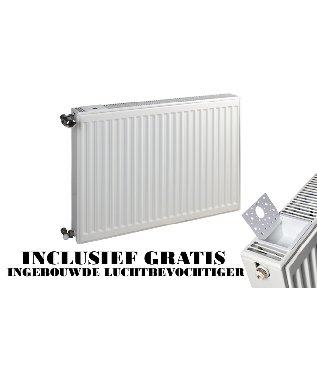  60x260 cm Type 22 - 6024 Watt - Radiateur à panneaux Oppio Compact 6 nervures - Blanc (Ral 9016)