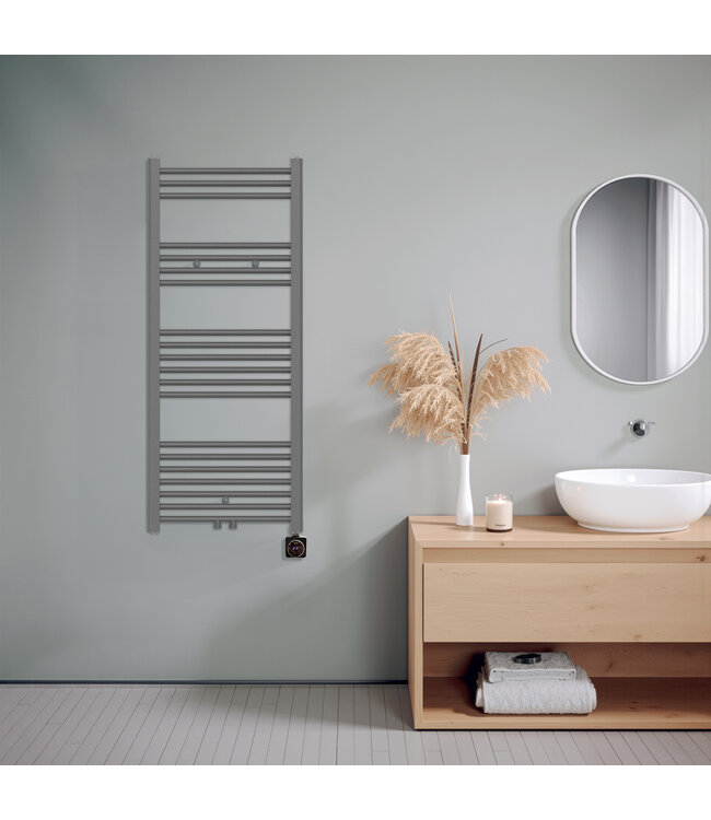  120x50 cm - Oppio Smart WiFi Antraciet elektrische handdoekradiator