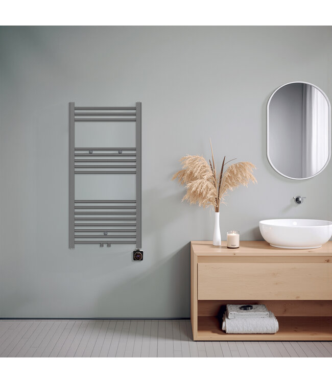  100x50 cm - Oppio Smart WiFi Antraciet elektrische handdoekradiator