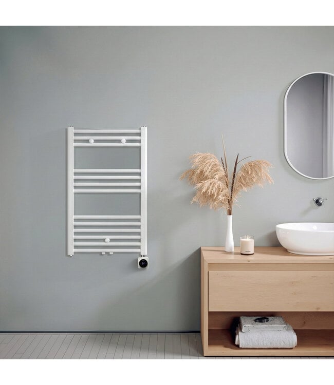  80x50 cm - Oppio Smart WiFi Wit (Ral 9016) elektrische handdoekradiator