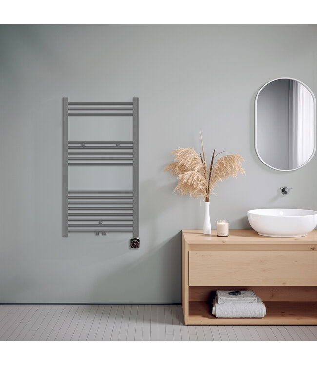  100x60 cm - Oppio Smart WiFi Antraciet elektrische handdoekradiator