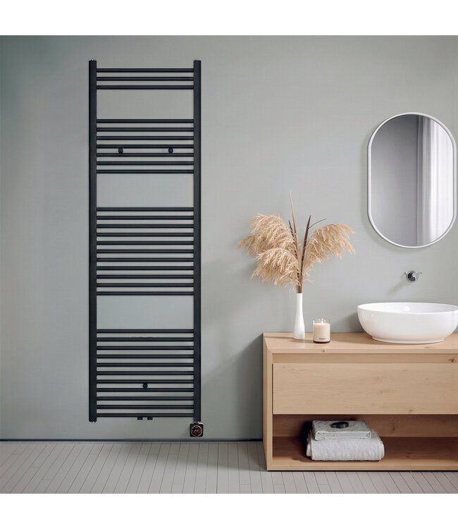 180x60 cm - Oppio Smart WiFi Mat Zwart elektrische handdoekradiator (Ral 9005)