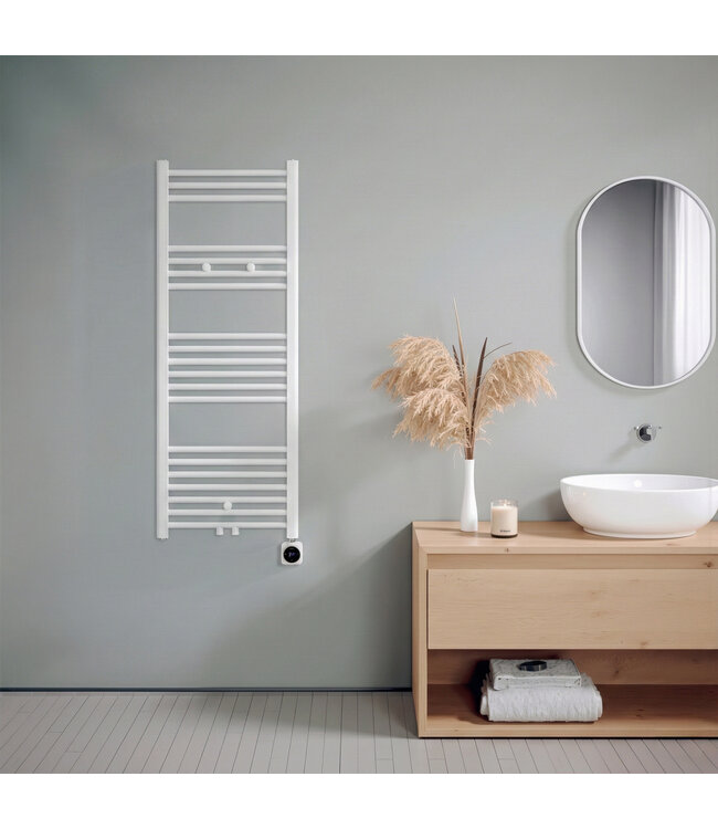  120x40 cm - Radiateur sèche-serviettes électrique Oppio Smart WiFi Blanc (Ral 9016) 550 watts