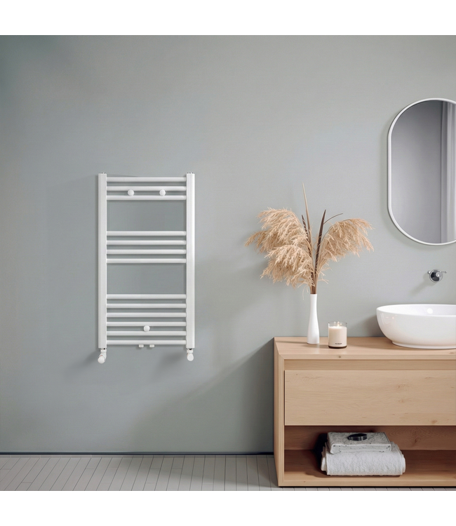  80x40 cm - 432 watts - Radiateur sèche-serviettes Oppio - Blanc (Ral 9016)