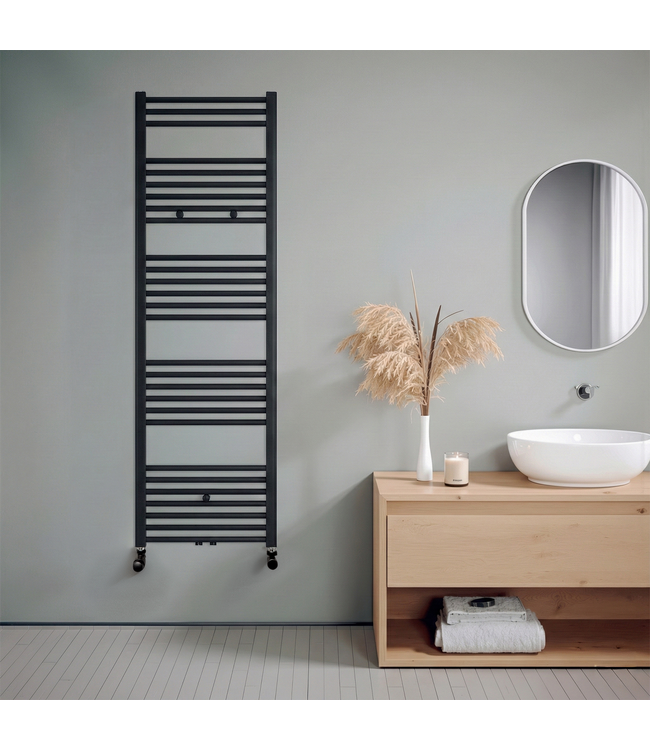  160x50 cm - 906 watts - Radiateur sèche-serviettes Oppio - Noir mat (Ral 9005)