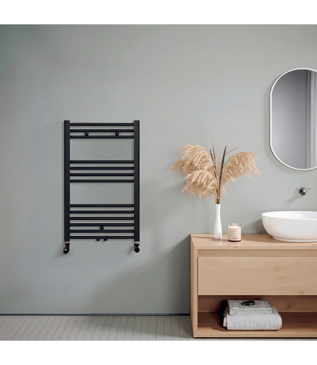  80x50 cm - 464 watts - Radiateur sèche-serviettes Oppio - Noir mat (Ral 9005)