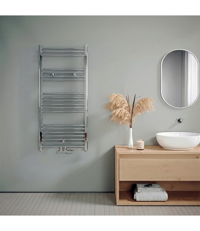  120x60 cm - 794 Watt - Oppio Handdoekradiator - Rvs look