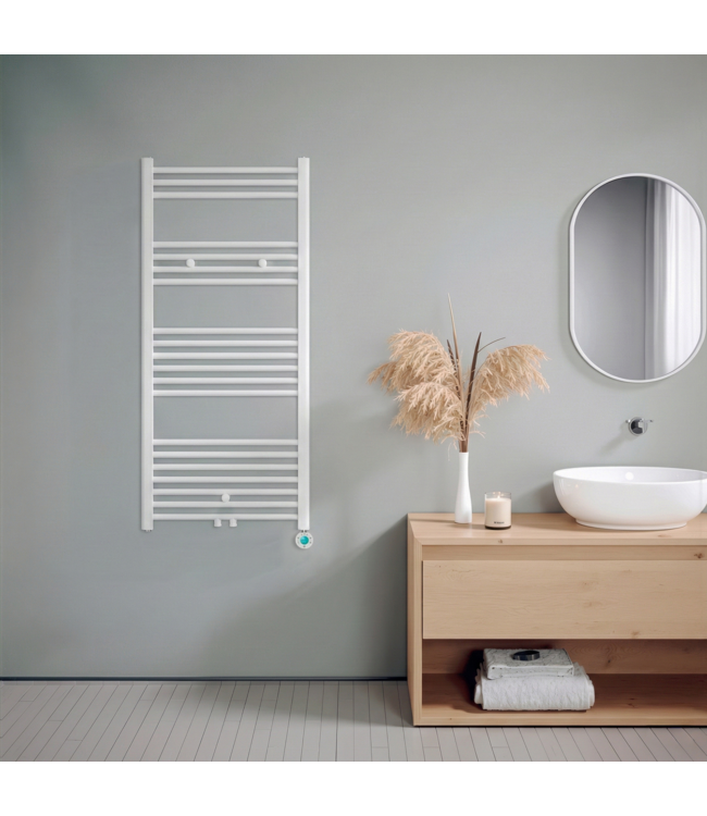  120x60 cm – Oppio ECO Digital WiFi elektrische handdoekradiator – Wit (RAL 9016)