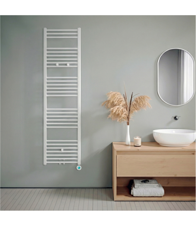  160x40 cm – Radiateur sèche-serviettes électrique Oppio ECO Digital WiFi – Blanc (RAL 9016)