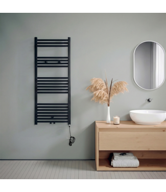 Oppio 120x50 cm - Radiateur sèche-serviettes électrique Oppio E-Basic Noir Mat (Ral 9005) 673 Watt Oppio 120x50 cm - Radiateur sèche-serviettes électrique Oppio E-Basic Noir Mat (Ral 9005) 673 Watt
