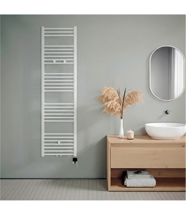  160x40 cm - Oppio Future Wit (Ral 9016) elektrische Handdoekradiator 714 Watt