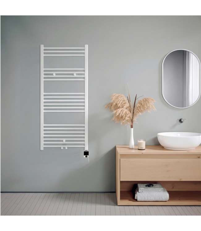  120x60 cm - Radiateur sèche-serviettes électrique Oppio Future Blanc (Ral 9016) 794 Watt