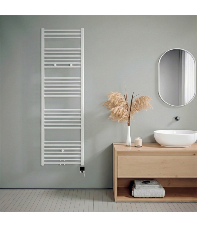  160x50 cm - Oppio Future Wit (Ral 9016) elektrische Handdoekradiator 906 Watt