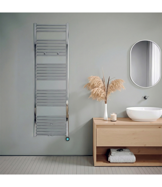  160x50 cm - Radiateur sèche-serviettes électrique Oppio ECO Digital Chrome