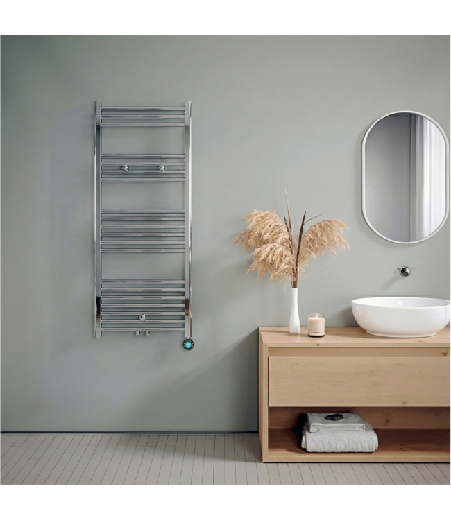  120x50 cm - Radiateur sèche-serviettes électrique Oppio ECO Digital Chrome