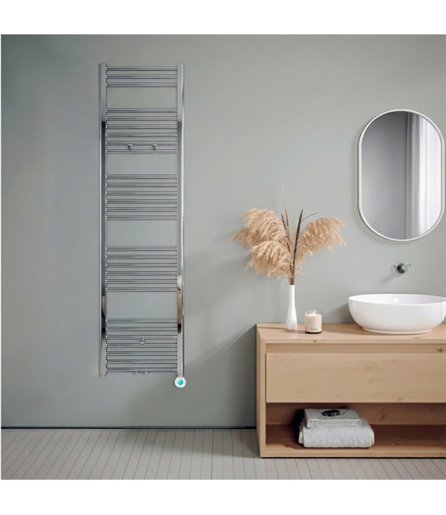  160x40 cm - Radiateur sèche-serviettes électrique Oppio ECO Digital Chrome