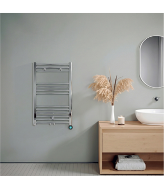 Oppio 80x50 cm - Oppio ECO Digital Chroom elektrische handdoekradiator Oppio 80x50 cm - Oppio ECO Digital Chroom elektrische handdoekradiator
