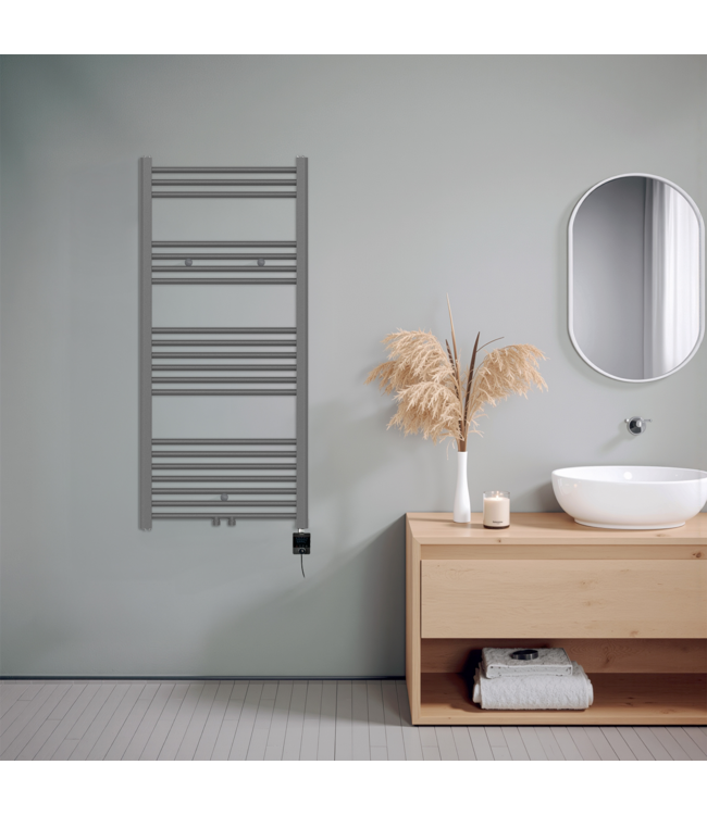  120x60 cm - Radiateur sèche-serviettes électrique Oppio Future Anthracite (Ral 7016) 794 Watt