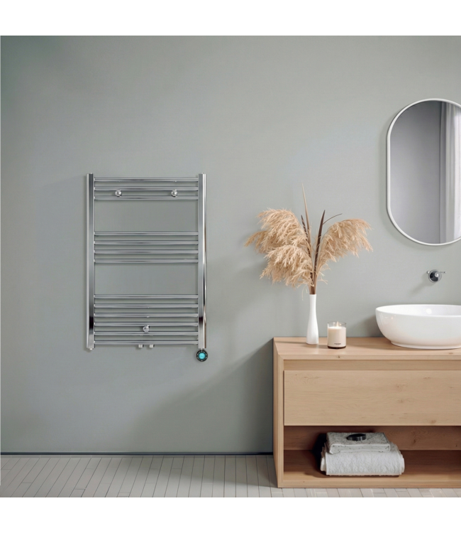  80x60 cm - Radiateur sèche-serviettes électrique Oppio ECO Digital Chrome