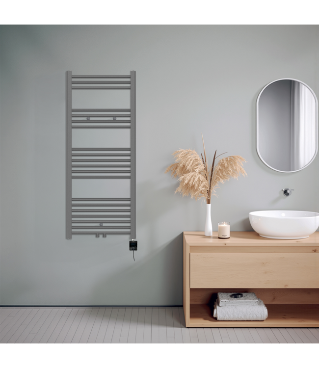  120x50 cm - Radiateur sèche-serviettes électrique Oppio Future Anthracite (Ral 7016) 673 Watt