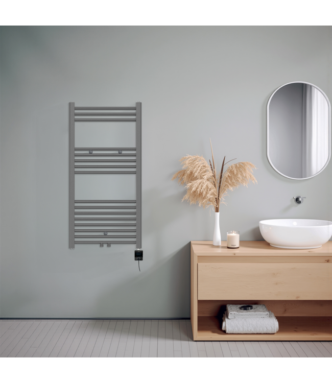  100x50 cm - Radiateur sèche-serviettes électrique Oppio Future Anthracite (Ral 7016) 564 Watt