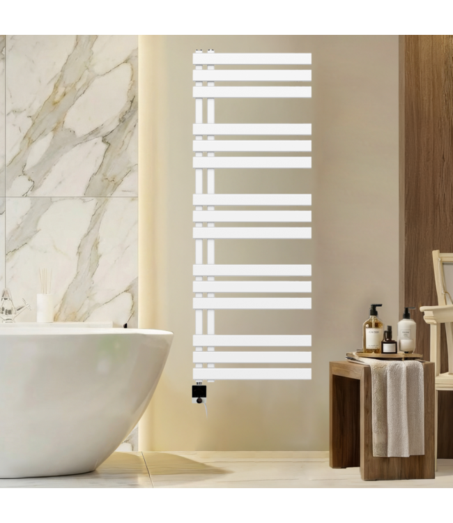  140x40 cm - Oppio Elite Future Wit (Ral 9016) elektrische Handdoekradiator 682 Watt