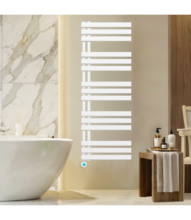  140x60 cm – Oppio Elite ECO Digital WiFi elektrische handdoekradiator – Wit (RAL 9016)