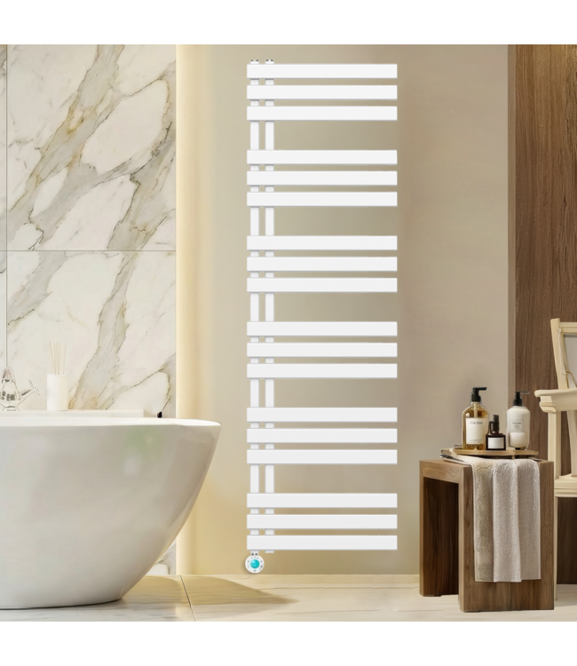  164x40 cm – Radiateur sèche-serviettes électrique Oppio Elite ECO Digital WiFi – Blanc (RAL 9016)