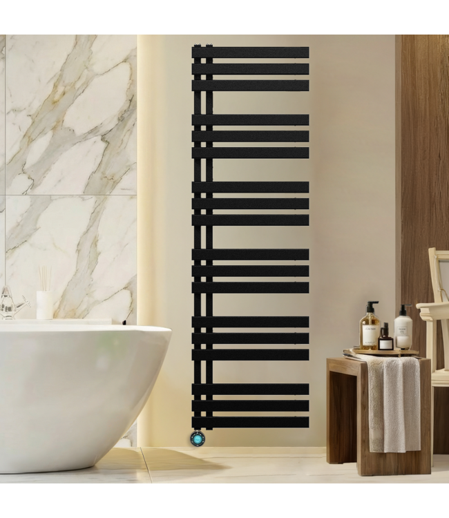  164x50 cm - Oppio Elite ECO Digital elektrische handdoekradiator - Mat Zwart (Ral 9005)