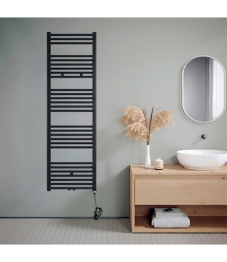 Oppio 180x50 cm - Oppio E-Basis Mat Zwart (Ral 9005) elektrische Handdoekradiator 906 Watt