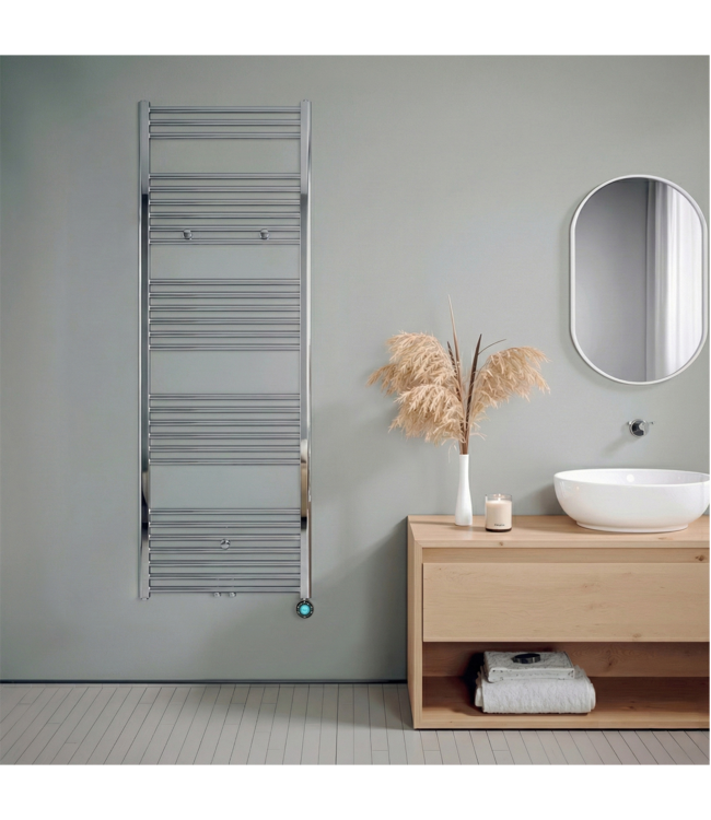  180x60 cm - Radiateur sèche-serviettes électrique Oppio ECO Digital Chrome