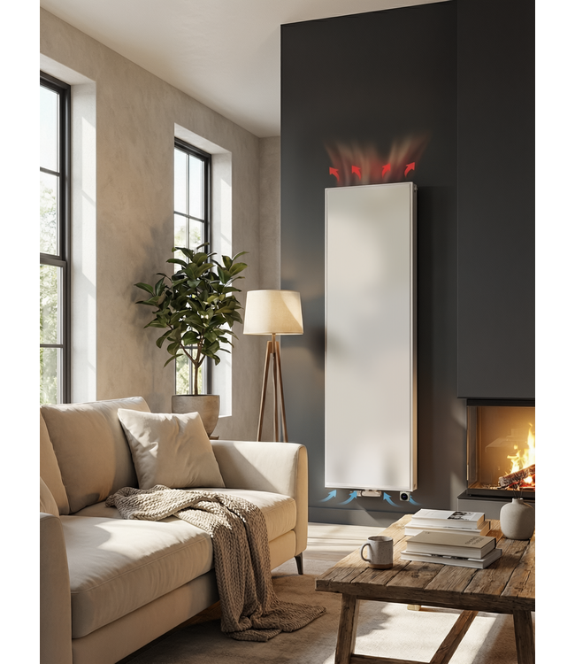  180x60 cm Type 22 - 3438 Watt - Duo Hybride Verticale radiator met Wifi functie - vlakke voorzijde - Wit (Ral 9016)