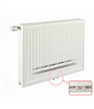 ECA 50x120 cm Type 22 8+ Hybride - 2575 Watt - ECA radiateur à panneaux avec 8 raccords - face avant nervurée - Blanc