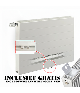 ECA 50x100 cm Type 22 8+ Hybride - 2146 Watt - ECA radiateur à panneaux avec 8 raccords - face avant rainurée - Blanc