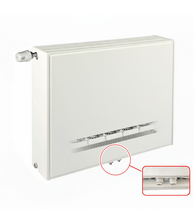  40x200 cm Type 33 8+ Hybride - 5288 Watt - ECA radiateur à panneaux avec 8 raccords - face avant lisse - Blanc