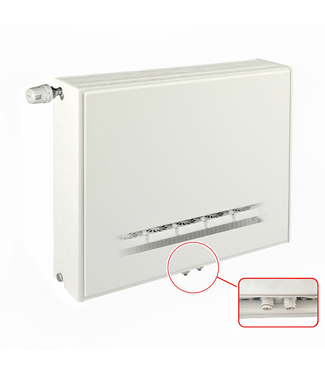 ECA 60x120 cm Type 33 - 4391 Watt - ECA Hybride 8+ Vlakke Paneelradiator met ingebouwde boosters - Wit