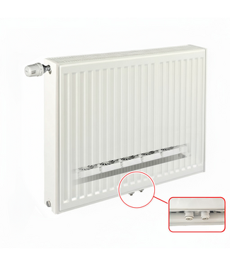 ECA 50x180 cm Type 11 - 2087 Watt - ECA Hybride 8+ Geribbelde Paneelradiator met ingebouwde boosters - Wit