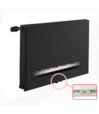 ECA 90x60 cm Type 11 8+ Hybride - 1139 Watt - ECA radiateur à panneaux avec 8 raccords - face avant lisse - Noir