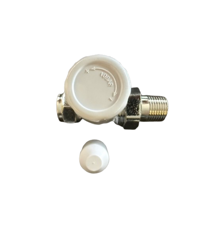  Oppio Rechte Radiatorkraan 15mm x 1/2" – Handbediend – Inclusief Afdekkap