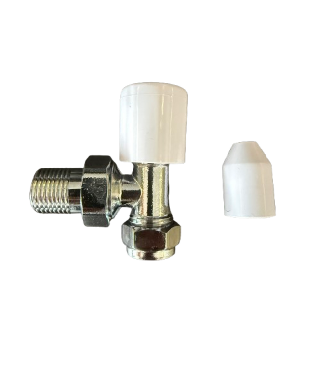  Oppio Robinet de Radiateur Angle 15mm x 1/2" – Manuel – Avec Capuchon