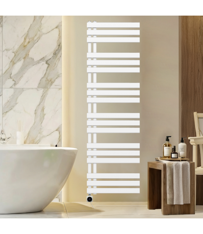  164x60 cm - Oppio Elite Smart WiFi elektrische handdoekradiator - Wit (Ral 9016)