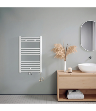 Oppio 80x50 cm - Sèche-serviettes hybride E-Basic Oppio blanc (RAL 9016) 464W