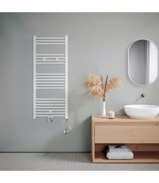 Oppio 120x50 cm - Hybride handdoekradiator E-Basis Oppio wit (RAL 9016) 673W