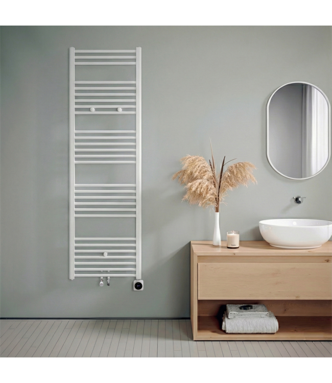  160x50 cm - Hybride handdoekradiator Smart WiFi Oppio wit (RAL 9016) 906W